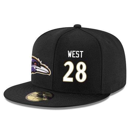 NFL Baltimore Ravens #28 Terrance West Snapback Adjustable Player Hat - Black/White